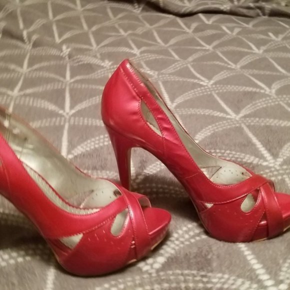 Pink Open Toe Sandal Heels - Picture 2 of 3